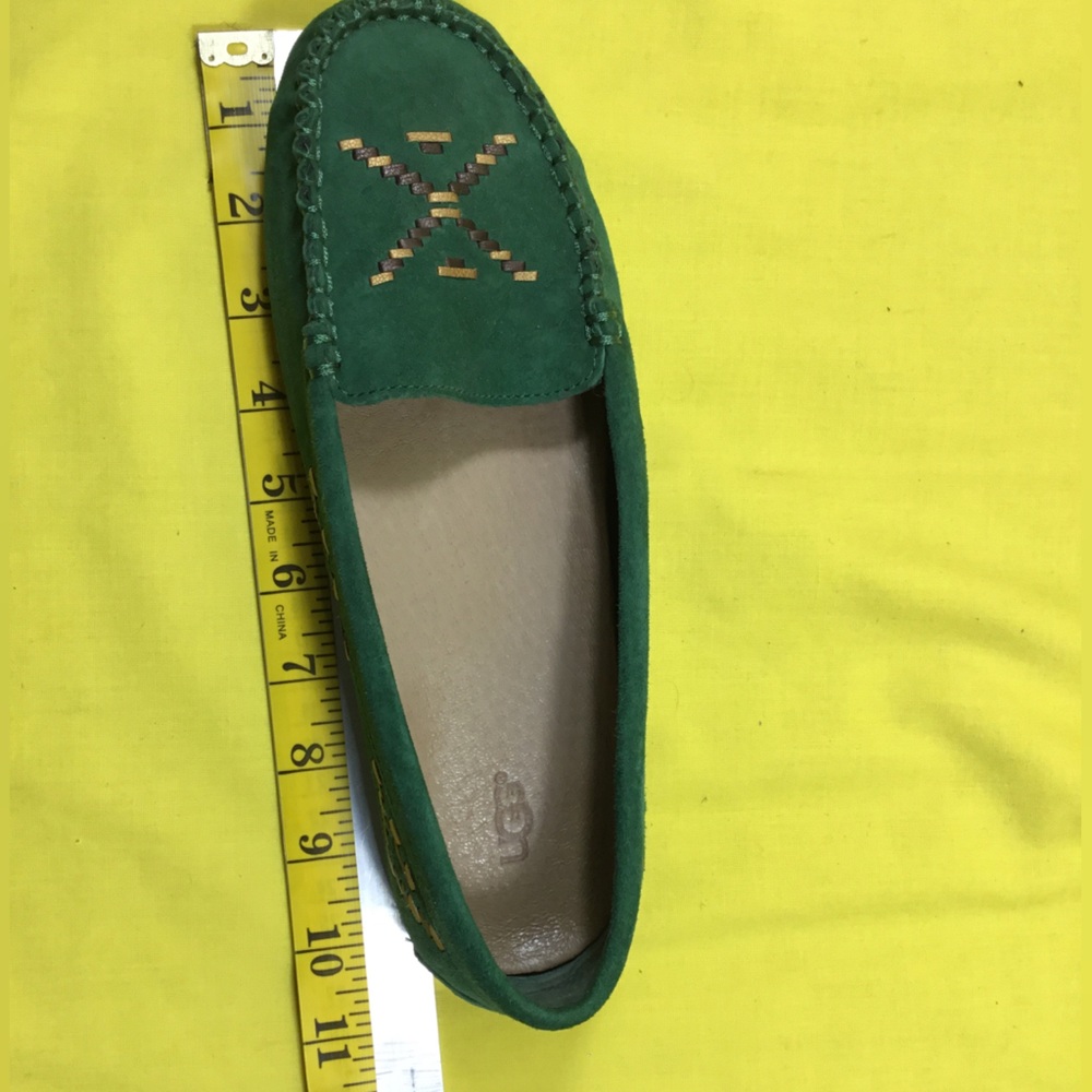 UGG Green Suede Moccasins SZ 8 - Picture 8 of 12